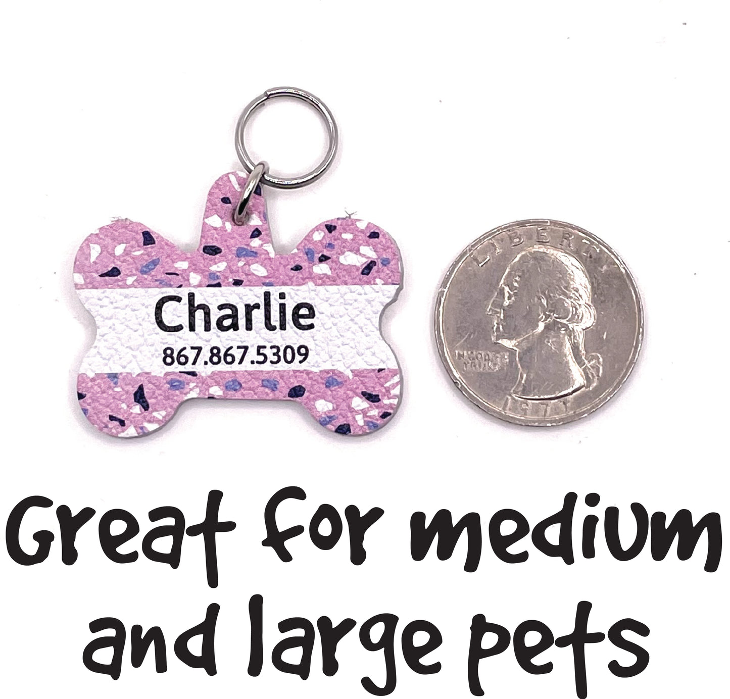 Dog Bone Leather Pet Tag - 7 Camo Styles